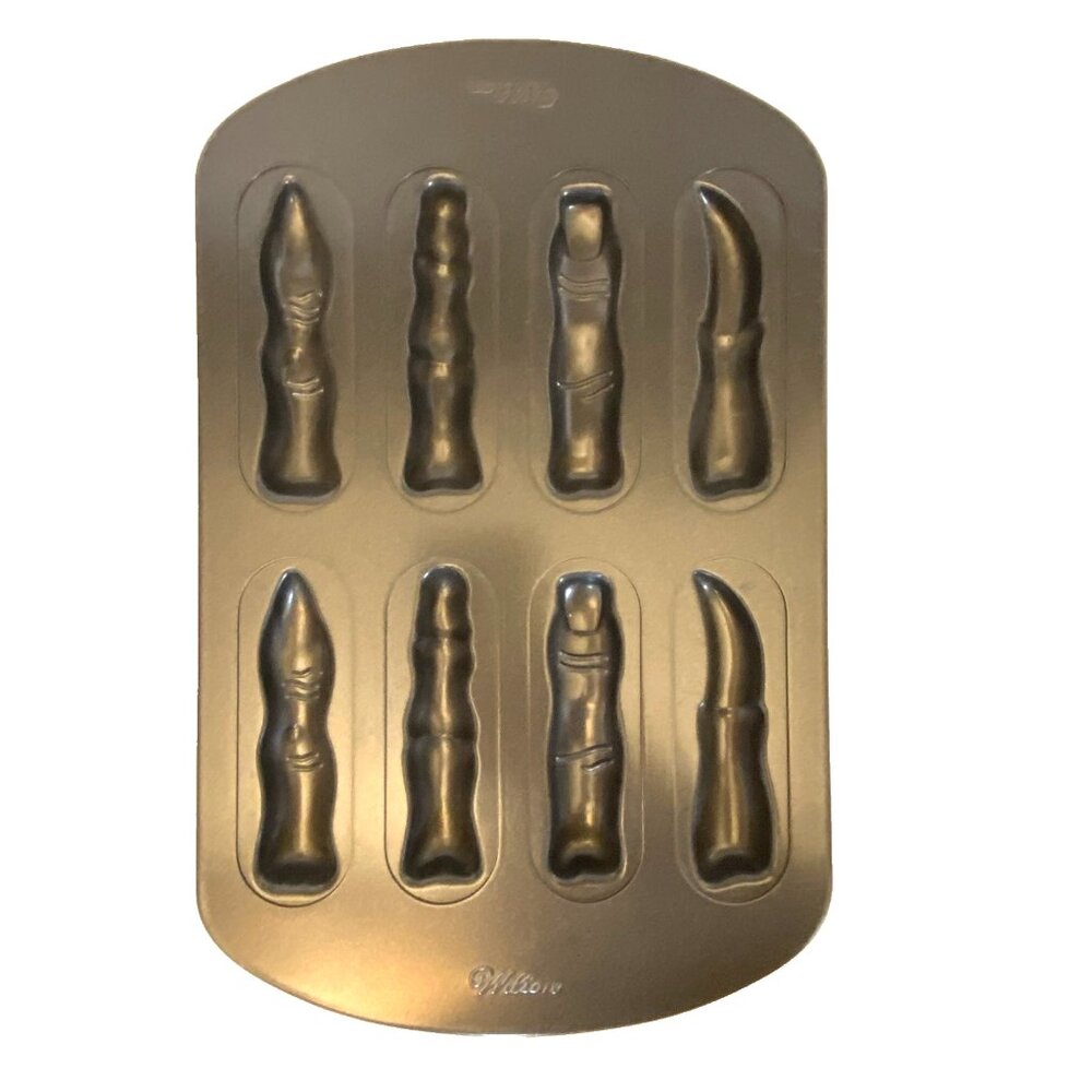 HALLOWEEN Wilton Witch Monster Lady Fingers Baking Pan Nonstick 8 Finger Mold‎